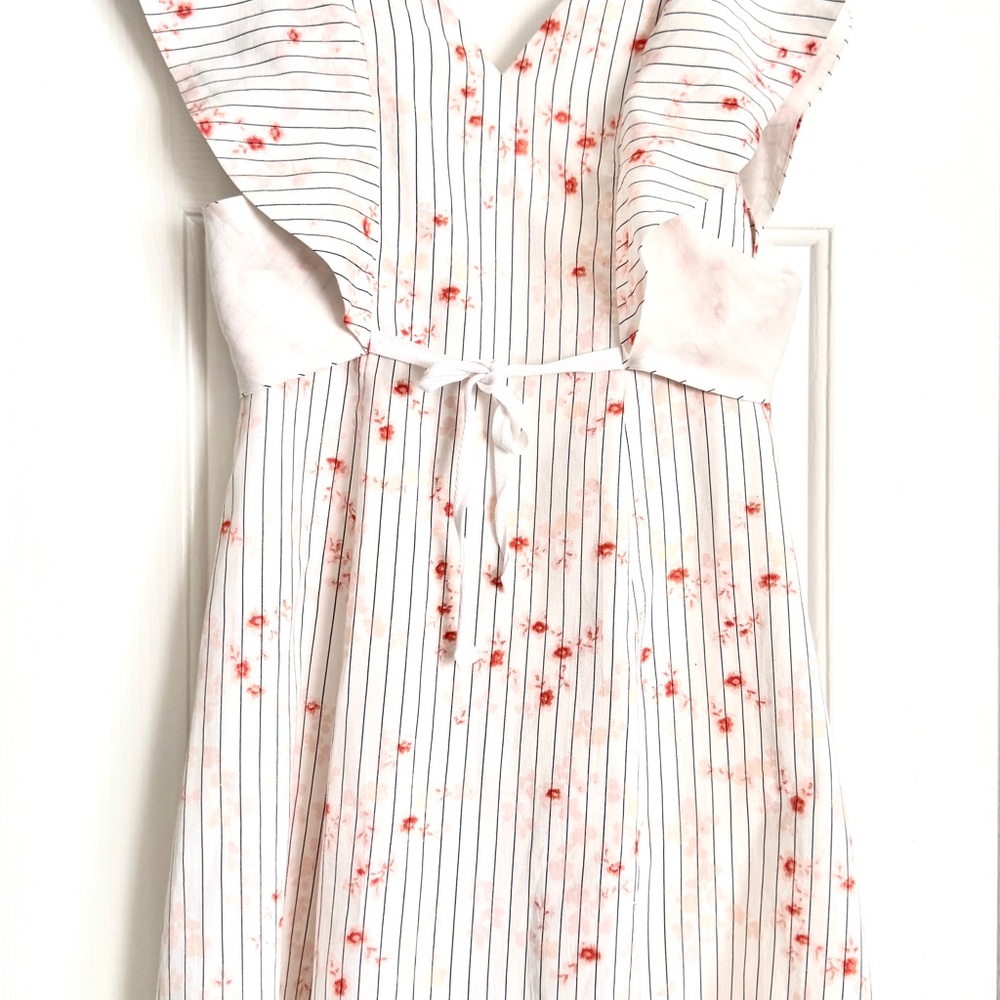 Club Monaco striped floral white sundress Portiana patterned Size 4